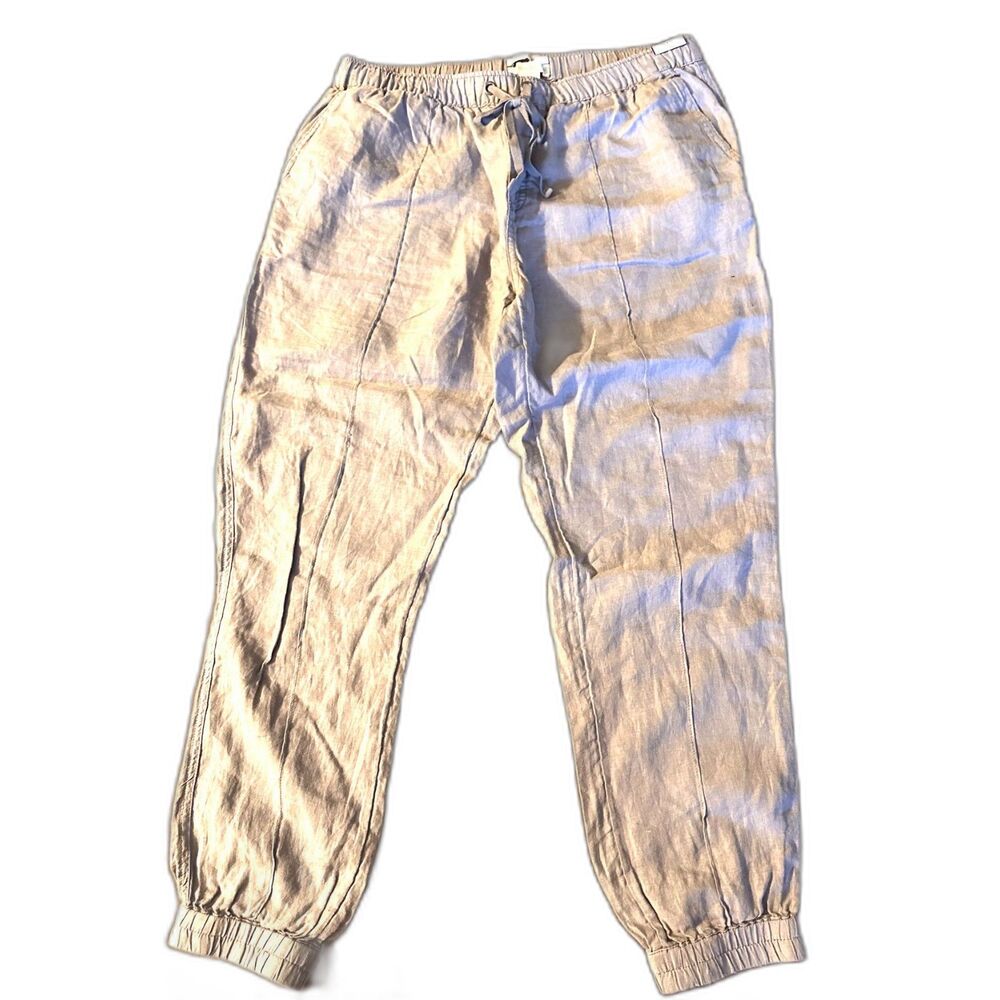 Cynthia Rowley 100% Linen Coastal Resort Breathable Cargo Jogger Style Pants Sm
